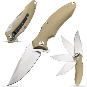 Couteau pliant en acier inoxydable D2 personnalisé OEM avec manche G10 pour le camping tactique et le bricolage - Product Image 5