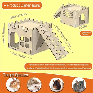 Moderna Jaula de Madera para Conejos, Diseño de Casa para Mascotas, Interior y Exterior - Product Image 5