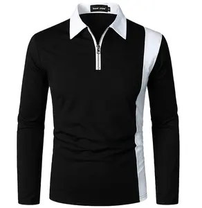 100% Katoen Leeg Golf Polo T Shirts Geborduurd Logo Plain Lange Mouwen Casual Polo Shirts Voor Mannen