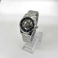 Montre à bracelet en acier inoxydable tendance pour homme, montre mécanique de luxe de haute qualité, montre squelette automatique