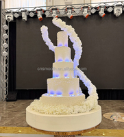 Support de gâteau LED SMS, centre de table, socles en acrylique, présentoir, décoration de scène de mariage, décoration de table d'événement