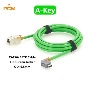 Kabel Keystone CAT6A RJ45 Sudut Kiri IX A-Key IX40G-A-10S-CVL1(7.0) TPU SFTP Fleksibel Tinggi untuk Otomasi Ethernet Industri - Product Image 5