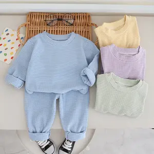 kinder unterwäsche für zu hause kinderkleidung für jungen und mädchen baby herbst winter solide farbe langes warmes unterwäsche-set