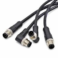 Connecteur M12 en cuivre surmoulé, assemblage de câbles 3-8/12/17 broches, code A, Canbus, IP67, 230V 4A