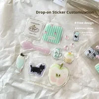 Autocollants de planification en PVC à grande tête 3D personnalisables étiquettes d'emballage en colle souple imprimées en cristal époxy UV dessin animé