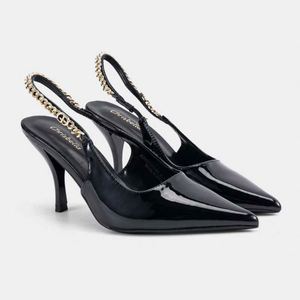 รองเท้าแตะผู้หญิงแบรนด์ดีไซเนอร์สุดหรู ปี 2025 รองเท้าส้นสูงผู้หญิง รองเท้าส้นสูงแบบมีสายรัดข้อเท้าผู้หญิง - Product Image 3