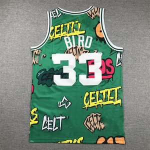 2025 Wholesales <strong>and</strong> Hot Sales Men's Sport <strong>Basketball</strong> Embroidered Stitched <strong>Green</strong> <strong>Black</strong> <strong>Jersey</strong> #33 Larry Bird Celtics <strong>Jersey</strong>