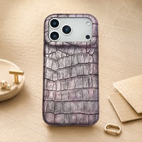 Étui de téléphone en cuir de crocodile Luxe Antichoc pour iPhone