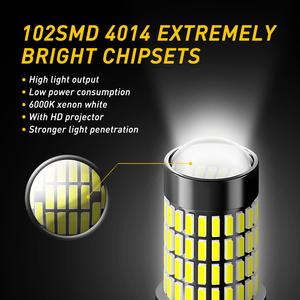 AUXITO ฟูล 360 °   หลอดไฟ LED รุ่น Beam 102H Series 3157 6000K แสงสีขาว สำหรับไฟเบรก ไฟเลี้ยว ไฟถอยหลัง ปรับความสว่างได้สองโหมด - Product Image 2