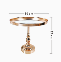 Support à gâteau rond en acier inoxydable de style européen, décoration de mariage, centre de table, plateau miroir surélevé, présentoir à desserts