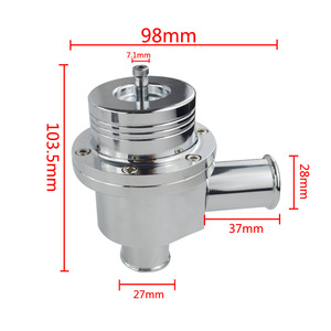 Válvula de descarga de 25 mm de aleación de aluminio plateada para Volkswagen Audi, válvula de bypass turbo - Product Image 5