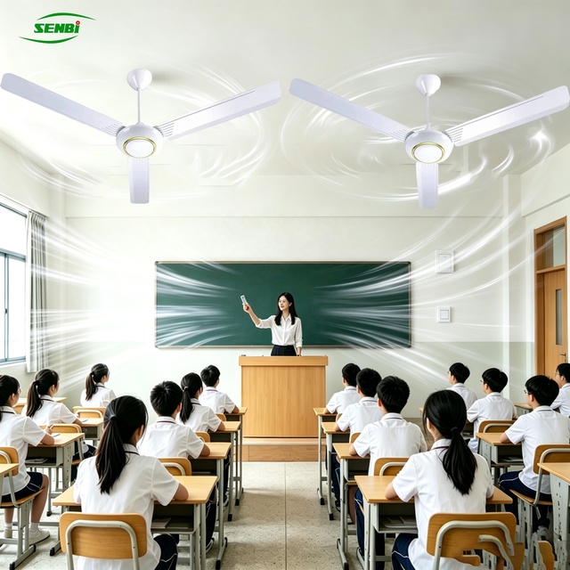 56 Inch AC DC Ceiling Fan KDK Design Solar Powered Rechargeable Ceiling Fan with 12V 220V 5-Level Speed with Remote Control.