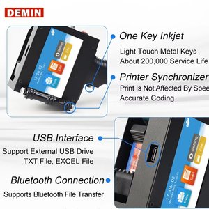 Stampante a getto d'inchiostro portatile Demin per marcatura data, numeri di lotto variabili <span class=keywords><strong>e</strong></span> testo su cartoni, lattine, bottiglie, acciaio, vetro <span class=keywords><strong>e</strong></span> scatole - Product Image 6