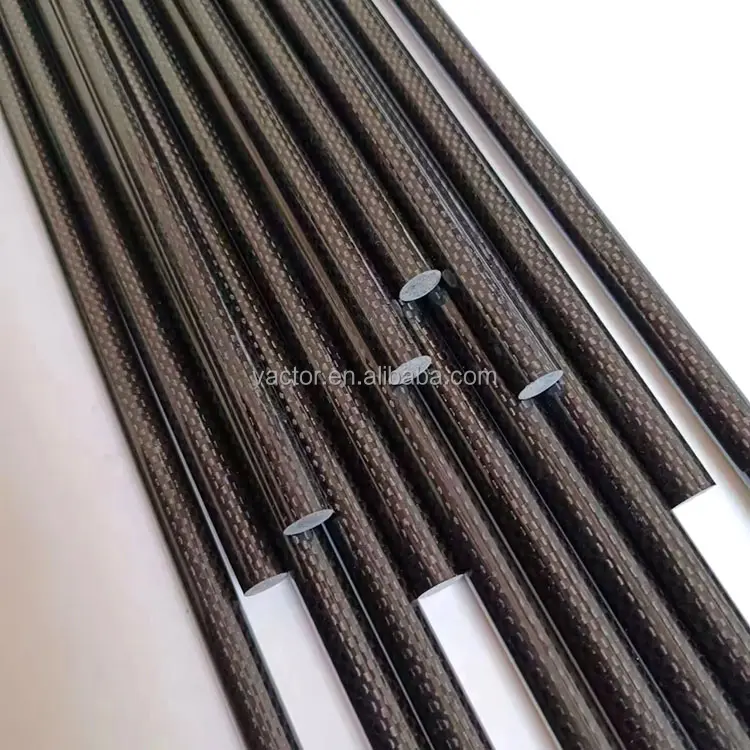 3K Surface Solid Carbon Fiber Rod  Pultruded Carbon Rods/ Poles/ Sticks