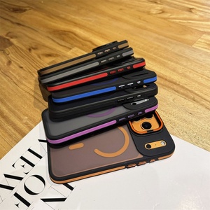 เคสโทรศัพท์แม่เหล็กแบบมีกรอบเลนส์สองสี ดีไซน์สร้างสรรค์ สำหรับ iPhone 11 12 13 14 15 16 17 Pro Max 17Air ป้องกันการตกกระแทก - Product Image 4
