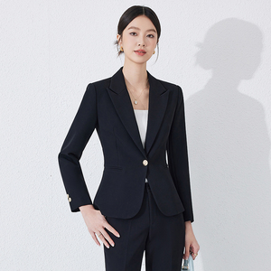 다크 블루 여성 세트 & 블레이저 봄 2025 전문 작업복 판매 호텔 프런트 데스크 고급 작업 감각 - Product Image 2