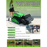 Tondeuse à gazon robotisée télécommandée, homologuée CE EPA, pour tous terrains, avec chenilles en caoutchouc agricoles
