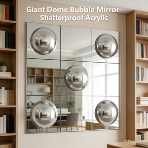 Giant Dome Bubble Convex Acrylic Art Deco Silver <b>Mirror</b> Finish 55.5x55.5cm Shatterproof Frameless <b>Wall</b> Decor Home Cutting - Product Image 3