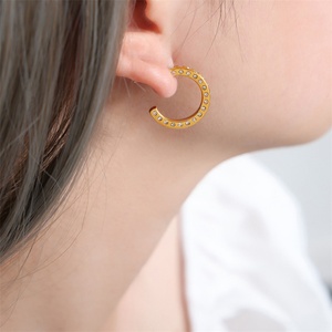 Non Tarnish Jewelry Ear <b>Cuff</b> <b>Earrings</b> Stainless Steel Gold Plated Zircon Stud <b>Earrings</b> for Women - Product Image 3