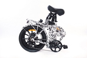 Bicicleta de montaña eléctrica de fibra de carbono de 20 pulgadas de almacén de la UE, bicicleta eléctrica plegable con suspensión completa, neumático grueso de litio de 250W, diseño italiano - Product Image 6