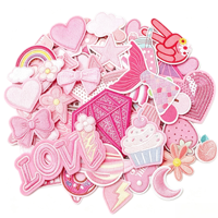 AUGSUN Lot de 36 Patchs Brodés de Roses en Tissu Non-Tissé, Styles Aléatoires, Thermocollants et à Coudre, pour Filles, Cowgirls, Sacs à Dos Mignons et Pantalons