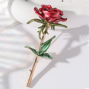 Latest Rose <b>Badge</b> Alloy Gold Plated Durable Custom Color Fashionable Engagement Wedding Brooch <b>Pins</b> Unisex Children's - Product Image 3