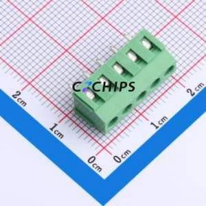 DB125-3.81-5P-GN-S Screw Terminal Block Through hole Component (THT),P=3.81mm Connector 1x5P 3.81mm Green Through Hole - Product Image 1