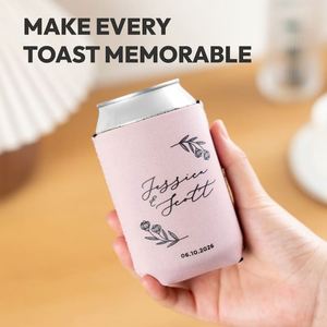 Manchon isotherme portable en néoprène résistant à l'eau et écologique, avec poignée, pour canettes, idéal pour les cadeaux de réception de mariage - Product Image 2