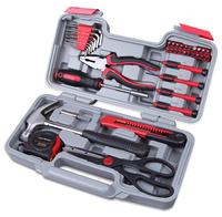 Boîte à outils en plastique pour rangement et emballage, usage domestique général, kit d'outils à main, ensemble d'outils à main