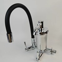 Robinet de cuisine universel ABS moderne pour l'Amérique du Sud et le Brésil, à double poignée et bec, purificateur d'eau mural