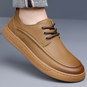 รองเท้าลำลองแบบผูกเชือกสำหรับผู้ชาย พื้นนุ่ม หนังแท้ ส้นแบน พื้นรองเท้า EVA พื้นยางนอก ผลิตที่เวินโจว เจ้อเจียง เหมาะสำหรับเดินเล่นสบายๆ - Product Image 3