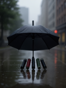 Mini Ombrello Jumbo in Tessuto Gommato con 8 Stecche, Apertura Manuale, Design Minimalista per Viaggi Ty-16 - Product Image 2