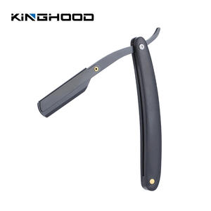 Maquinilla <span class=keywords><strong>de</strong></span> <span class=keywords><strong>afeitar</strong></span> recta con mango <span class=keywords><strong>de</strong></span> madera negro <span class=keywords><strong>de</strong></span> peluquero profesional - Product Image 4