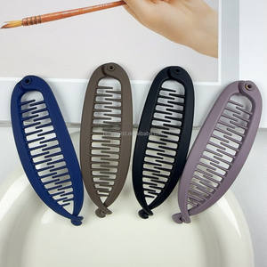 BELLEWORLD Pince banane en forme de poisson 14cm pince à cheveux tortue noire pince à queue de cheval peigne bouclé griffe à cheveux cheveux épais cheveux - Product Image 3