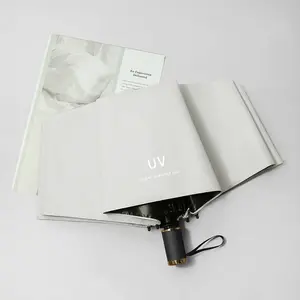 8 Bones Manual Uv Protection Black Coating Umbrella Dual-Use Sunny Rain Wholesale