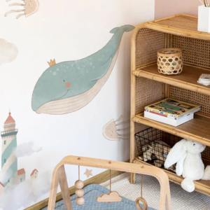 Baleine Phare <span class=keywords><strong>Aquarelle</strong></span> Style Autocollant Mural Mignon PVC Bébé Chambre Pépinière Chambre Décoratif Ballon Carnaval - Product Image 4
