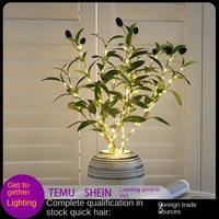 Feuille d'olivier Artificielle Fruit Vert LED Lampe Chaîne Ins Décorative avec Fil de Cuivre IP65 Matière Plastique pour les Vacances de Noël