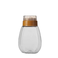 Bouteille vide en plastique PET pour miel et condiments, 300g, 500g, 1kg, avec bec verseur anti-goutte à reflux, pour sérigraphie