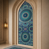 Mosaïque murale en verre artisanal pour mosquée, carreaux décoratifs modernes, adaptés aux intérieurs, salon, cuisine, salle de bain