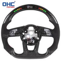 OHC Motors Volant LED en fibre de carbone véritable pour Audi RS3 RS4 RS5 RS6 RS7 S3 S4 S5 A1 A3 A4 A4L A5