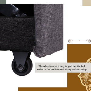 Wholesale Modern Linen Corner <strong>Sofa</strong> Pull Out Upholstery Sleeper <strong>Convertible</strong> L Shaped <strong>Sofa</strong> Come <strong>Bed</strong> Grey with Storage Space Chaise - Product Image 5