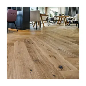 15mm thickness chevron oak engineered wood flooring Zhejiang factory brushed herringbone oak wood flooring parquet
