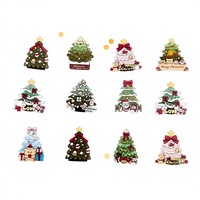 Aimants de réfrigérateur de Noël à motifs de dessins animés, autocollants magnétiques mignons, ensemble de décoration de vacances, cadeau pour la maternelle