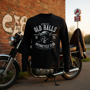 Camiseta de manga larga Old Balls Motorcycle Club, regalo de 50 cumpleaños para hombre, diseño vintage de 1975 - Product Image 3
