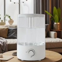 Humidificateur ultrasonique électrique blanc, aromathérapie, désinfection, lumière LED changeante de couleur, capacité 5L, hôtel, maison