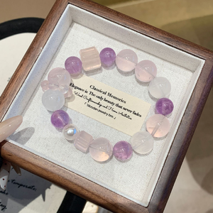 Pulsera de Amatista Natural, Diseño Original Más Vendido <span class=keywords><strong>para</strong></span> el Año del Fuego Morado, Cuarzo Rosa <span class=keywords><strong>para</strong></span> la Buena Fortuna, Venta al Por Mayor - Product Image 1