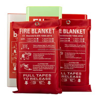 Couverture de sécurité anti-incendie 2m x 2m Couverture anti-feu d'urgence gratuite Boîte de couverture anti-feu en fibre de verre CE 1m X 1m pour la maison de cuisine