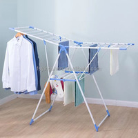 Séchoir à linge pliable en forme d'aile en métal Support pliable peu encombrant Organisateur de linge multicouche pour un usage domestique