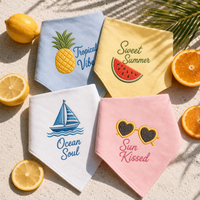 Bandana personnalisé brodé pour chien, avec nom, lavable, pour petits et grands chiens, vente en gros