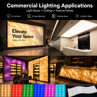 Feuille LED RGBW 4-en-1 flexible pour rétroéclairage de pierre, lumière blanche uniforme sous la pierre, panneau LED découpable